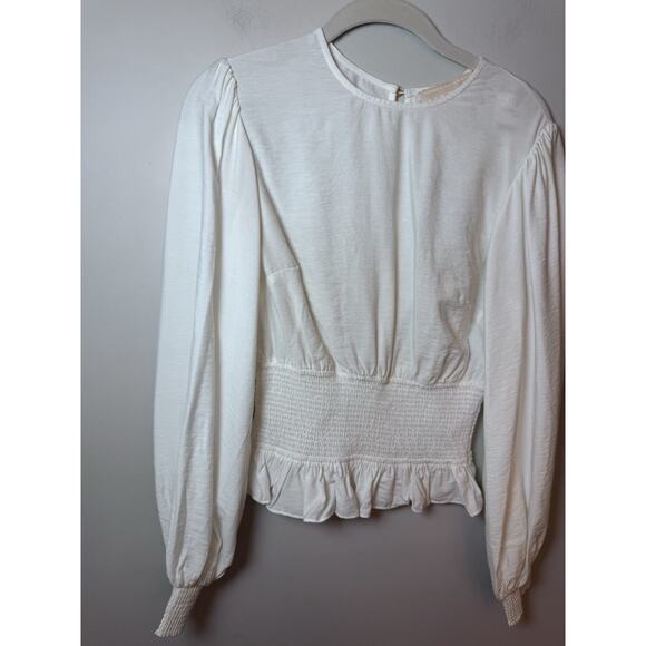 KEEPSAKE the label secure long sleeve top - small NWT Ivory White Peplum $150 - Picture 8 of 15